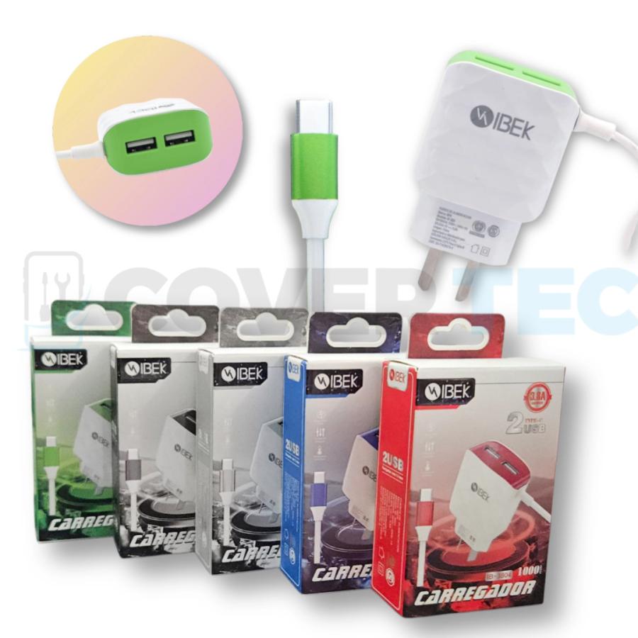 CARGADOR TIPO C 2 USB 3.8A - IBEK 3804